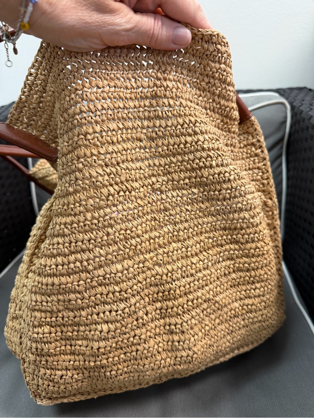 J CREW Large handknotted packable tote bag $148 - Picture 8 of 10